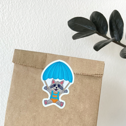 Parachute raccoon - Sticker